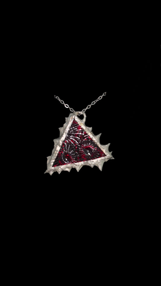 soldered red glass necklace