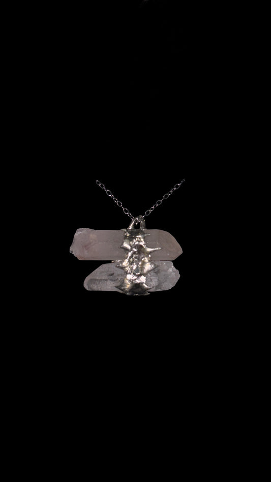 soldered twin flame crystal necklace