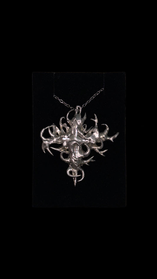 soldered pearl cross necklace