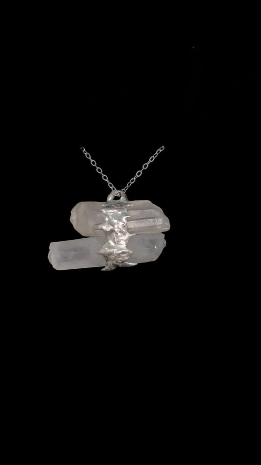 soldered twin flame crystal necklace